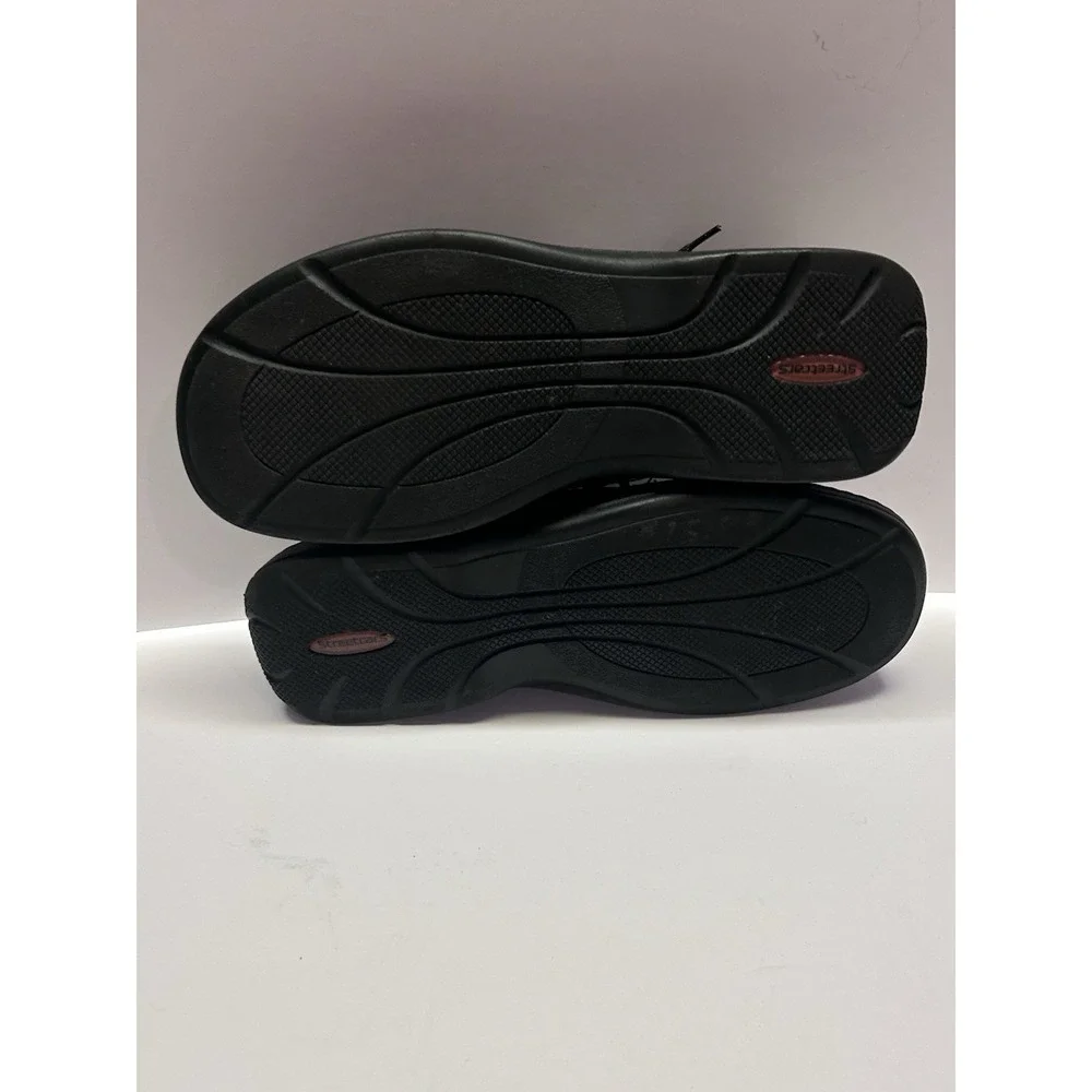 Skechers Streetcars Slapshot Mens 9 Black Leather Oxford Walking Shoes